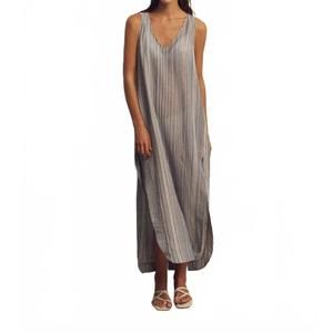 NEW HANDLOOM daybreak maxi dress in navy with stripes